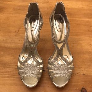 Silver glittery sandals